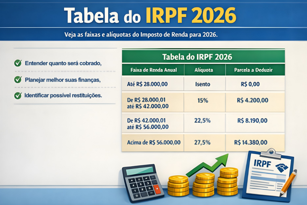 Tabela do IRPF 2026​